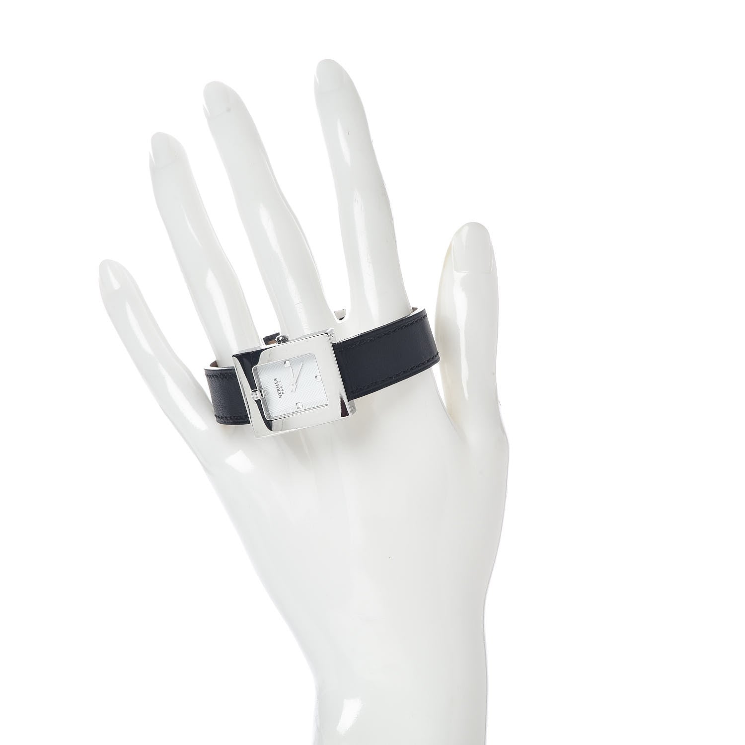 Hermes Stainless Steel Barenia 22mm Belt Quartz Watch Noir 2 of 9