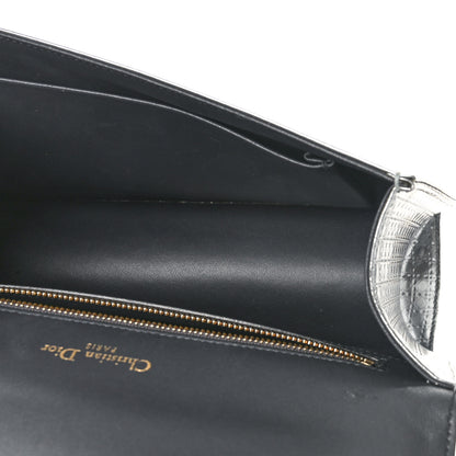 Christian Dior Metallic Patent Micro-Cannage Medium Diorama Flap Bag Silver 5 of 8