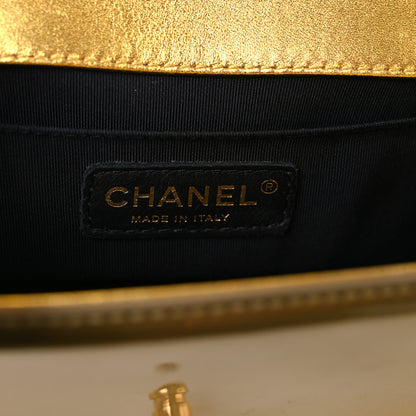 Chanel Metallic Patent Calfskin Quilted Small Boy Flap Gold 6 of 10