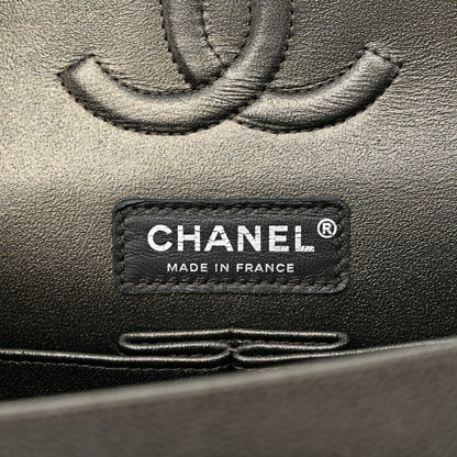 Chanel Metallic Caviar Quilted Medium Double Flap Dark Charcoal 6 of 11