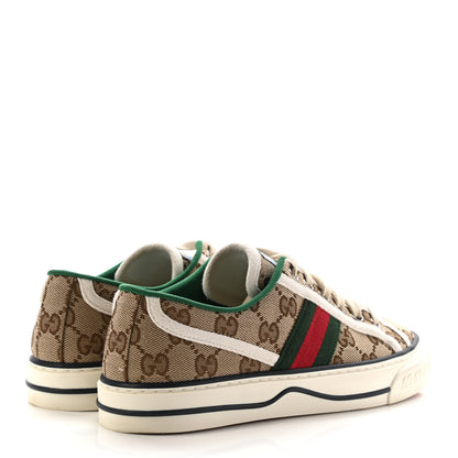 Gucci GG Monogram Web Womens 1977 Tennis Sneakers 36 Beige Ebony Mystic White 4 of 7