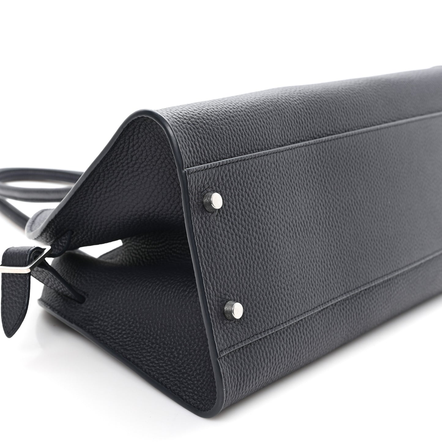 Matte Grained Calfskin Margaux Shoulder 12 Marine