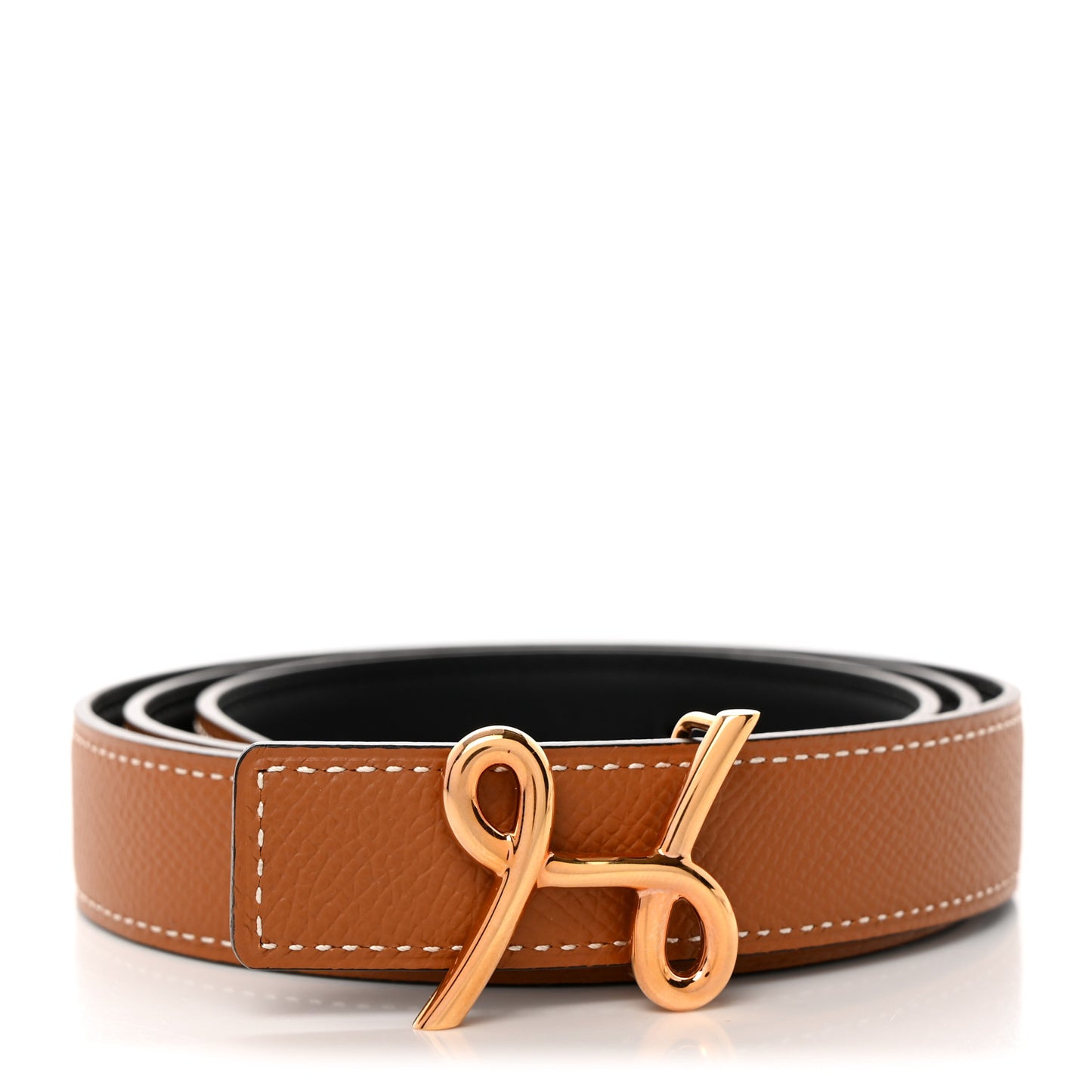 Swift Epsom 24mm H Cursives Belt 85 Black Gold
