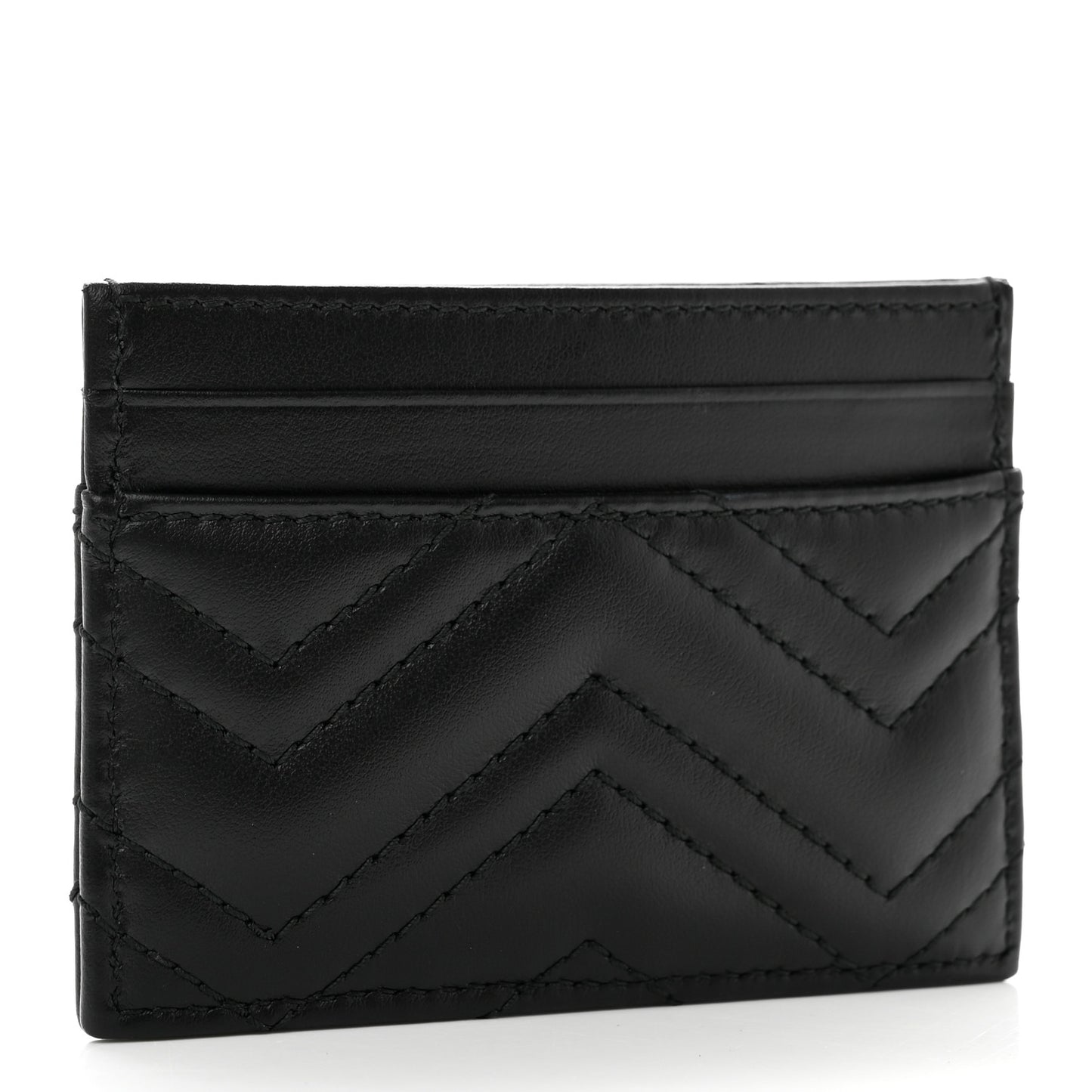 Calfskin Matelasse GG Marmont Card Holder Black