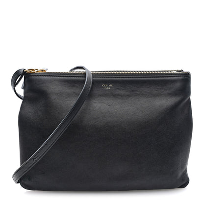 Celine Lambskin Large Trio Crossbody Bag Black 1 of 11