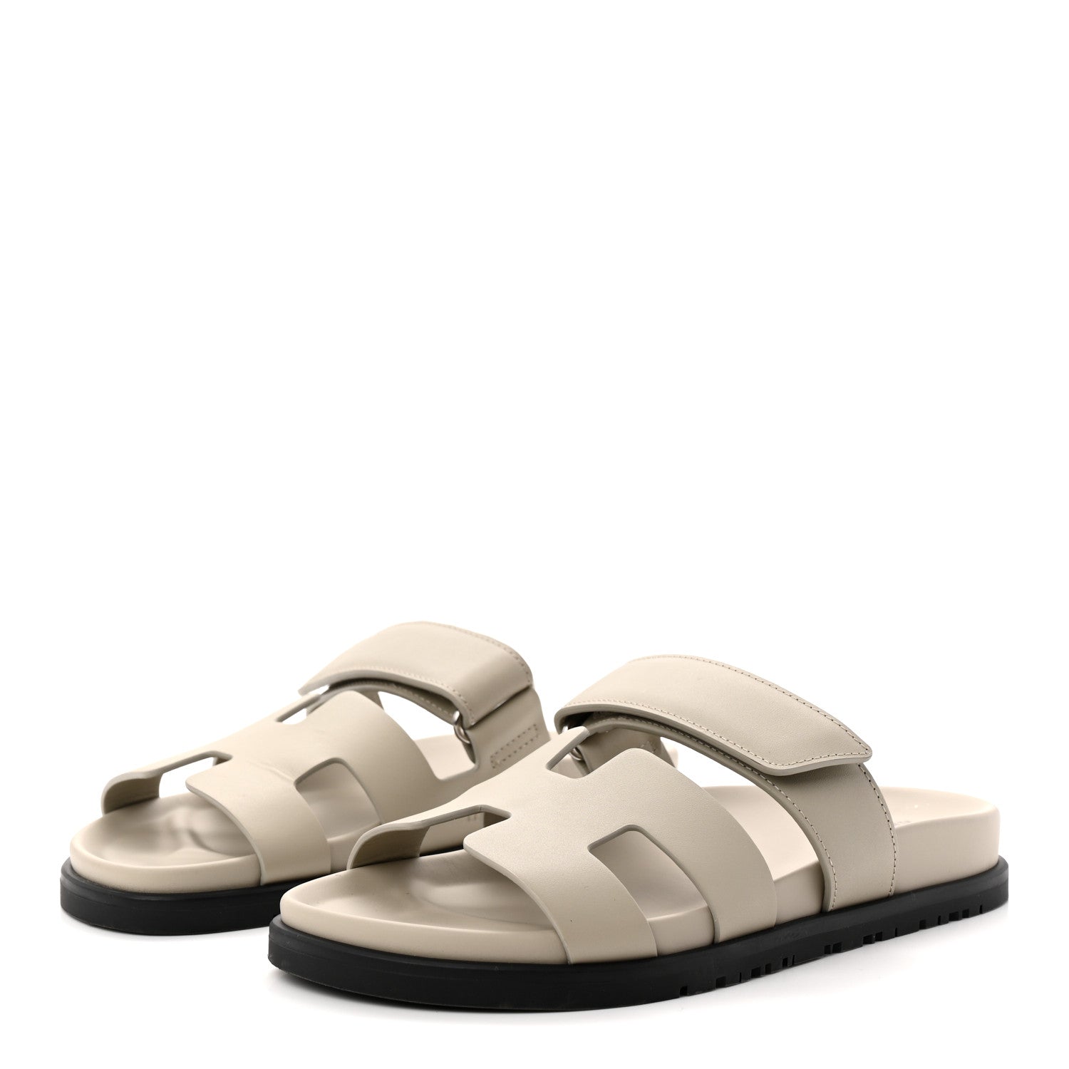 Hermes Calfskin Womens Chypre Sandals 36.5 Beige Esquisse 3 of 10