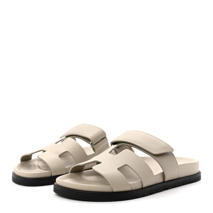 Hermes Calfskin Womens Chypre Sandals 36.5 Beige Esquisse 3 of 10