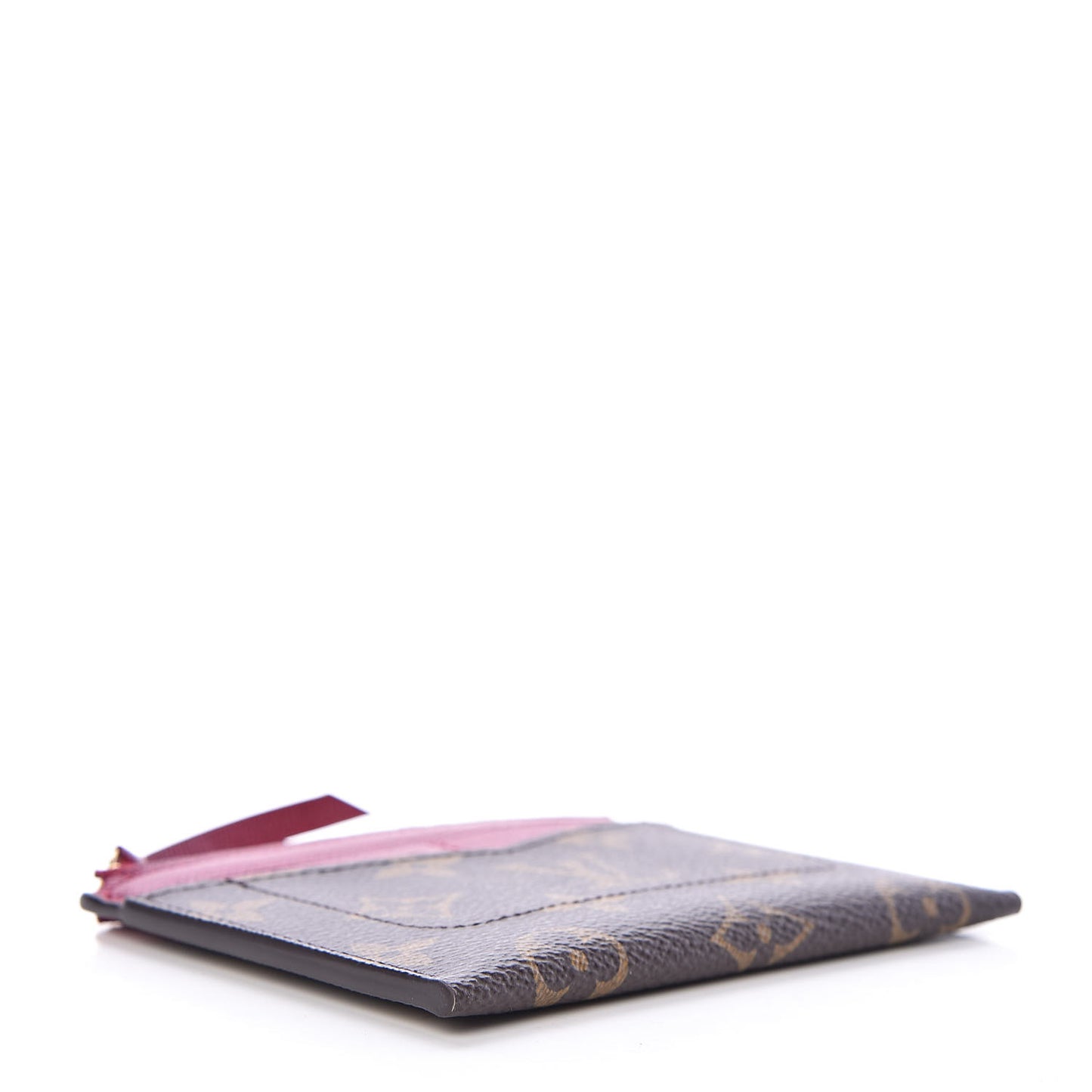 Monogram Zipped Card Holder Fuchsia