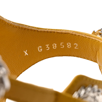 Chanel Lambskin CC Leaf Thong Sandals 36 Yellow 9 of 10