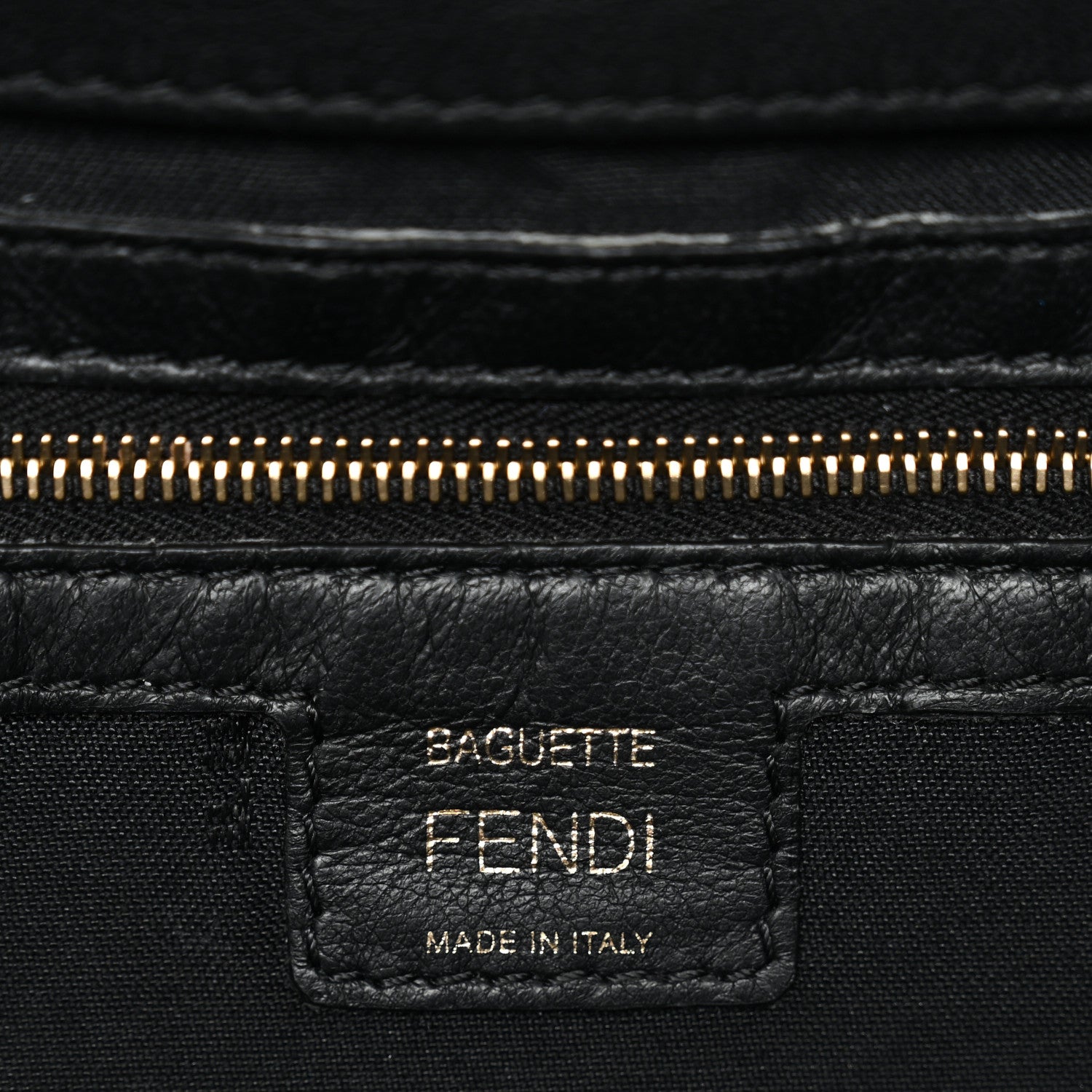 Fendi Nappa FF 1974 Embossed Baguette Black 6 of 11