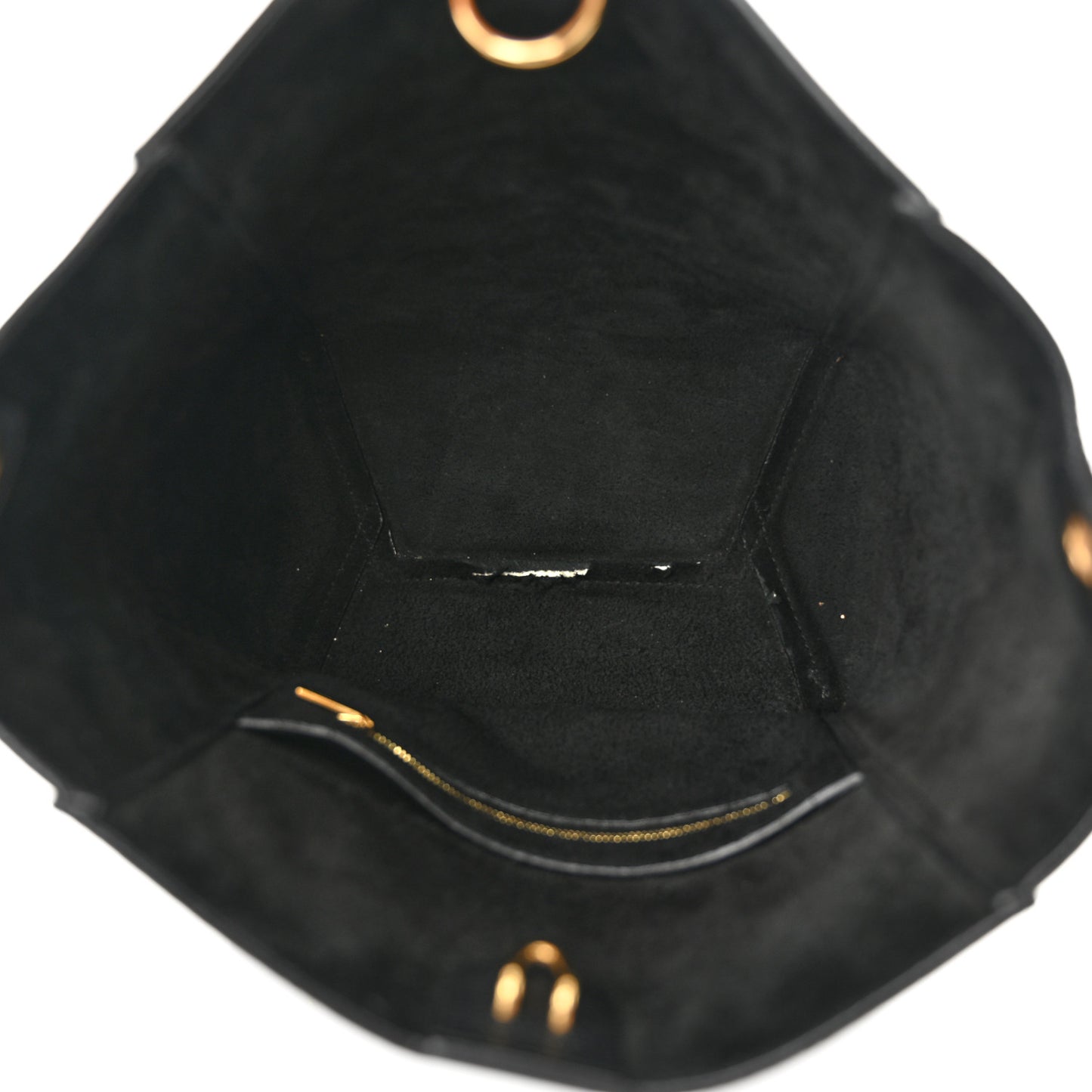 Soft Grained Calfskin Small Sangle Bucket Bag Black