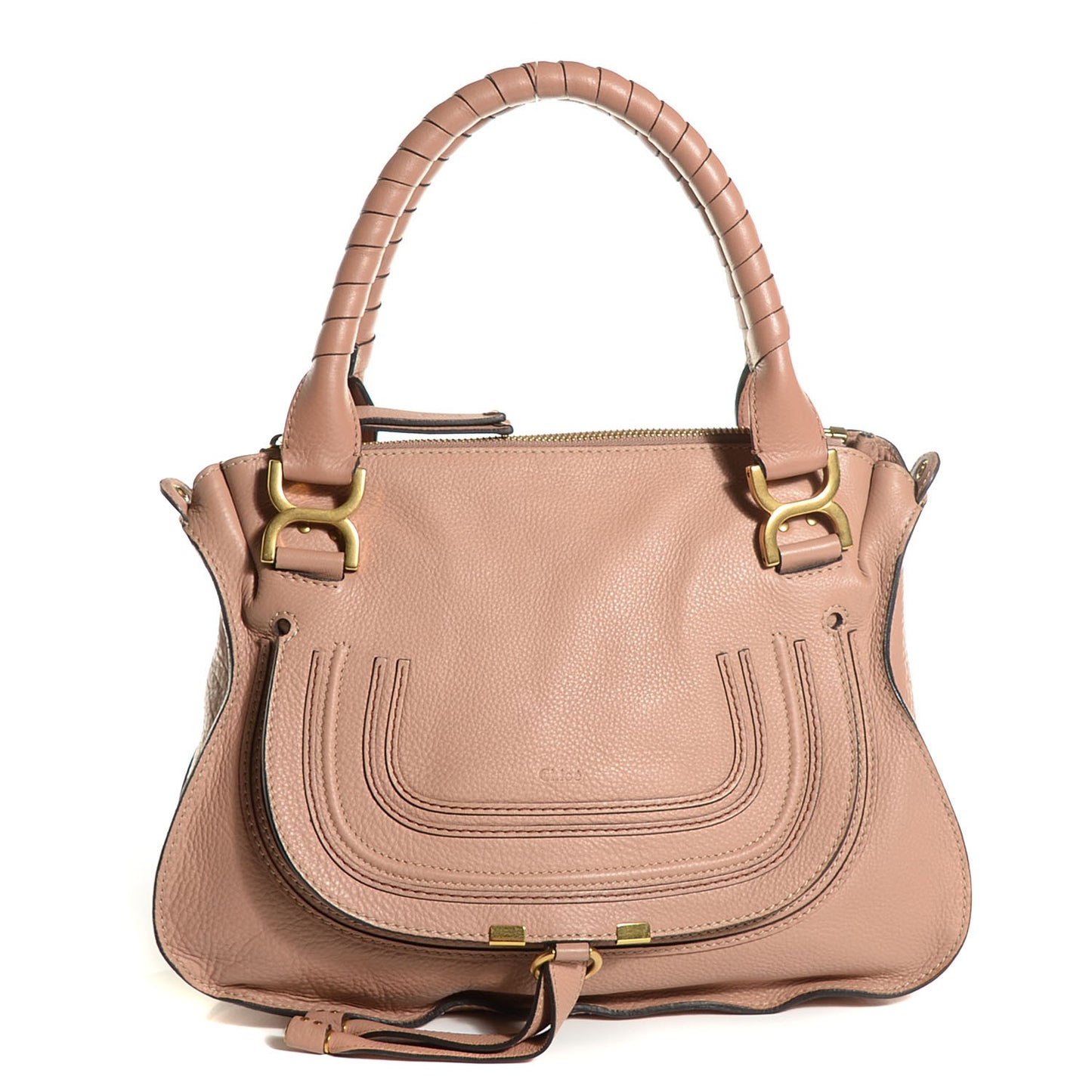 Calfskin Small Marcie Satchel Blush Nude