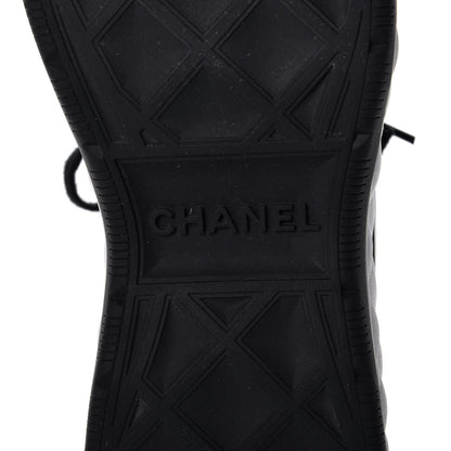 Chanel Velvet Calfskin Mixed Fibers CC Sneakers 40 Black 6 of 9
