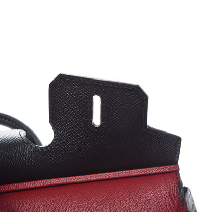 Hermes Epsom Horseshoe Birkin 25 Black Rouge Vif 11 of 36