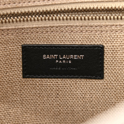 Saint Laurent Linen Calfskin Rive Gauche Tote Optic White 6 of 11