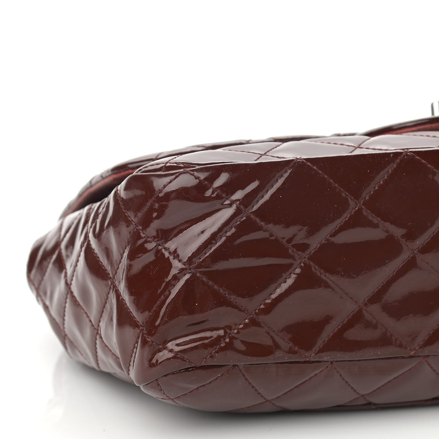 Patent Jumbo Single Flap Bordeaux