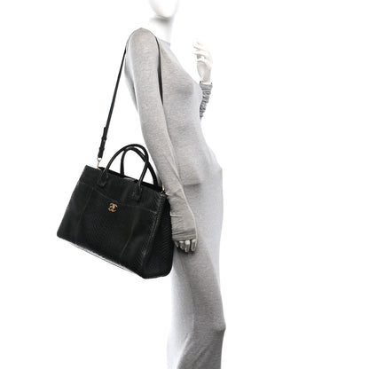 Chanel Snakeskin  Medium Executive Cerf Shopper Tote Black 2 of 11