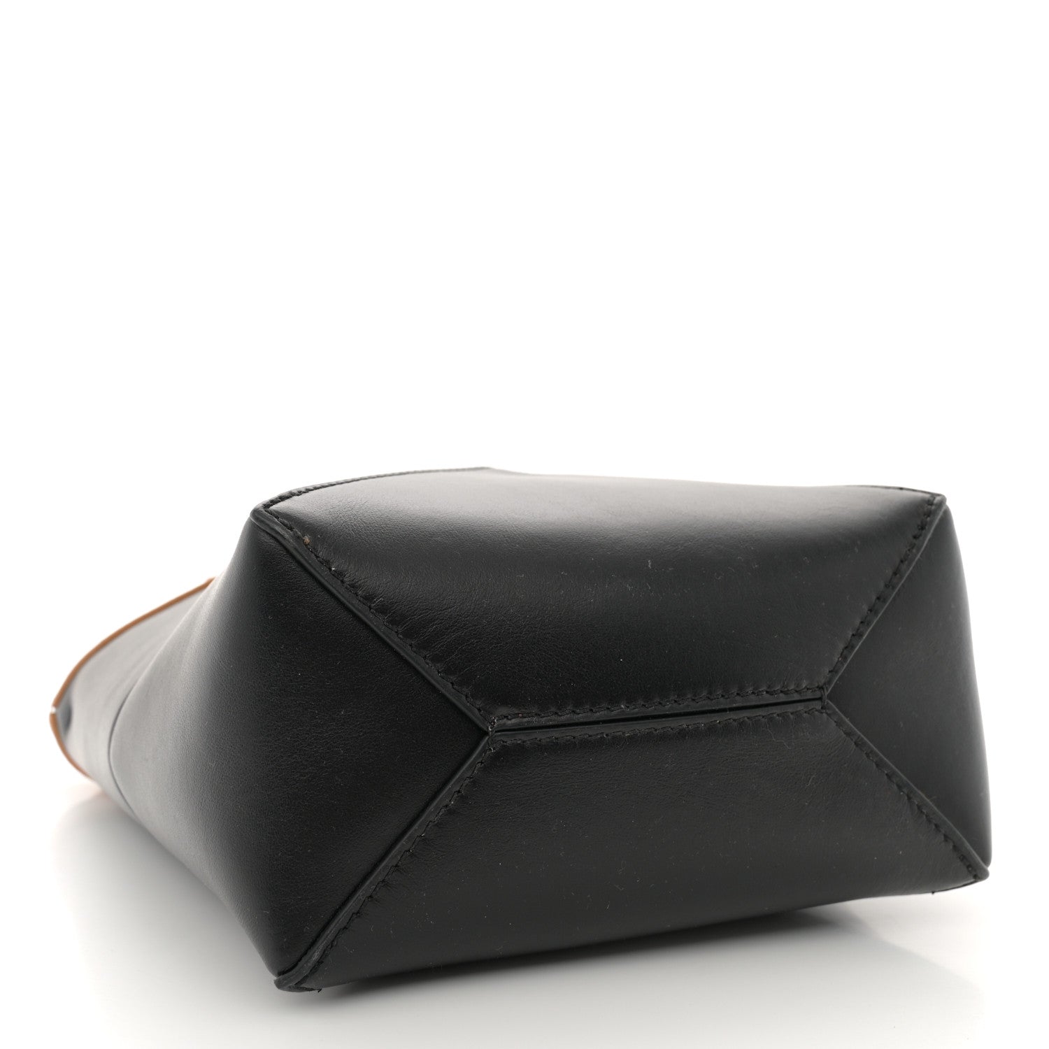 Loewe Shiny Calfskin Mini Puzzle Fold Tote Warm Desert Black 4 of 12
