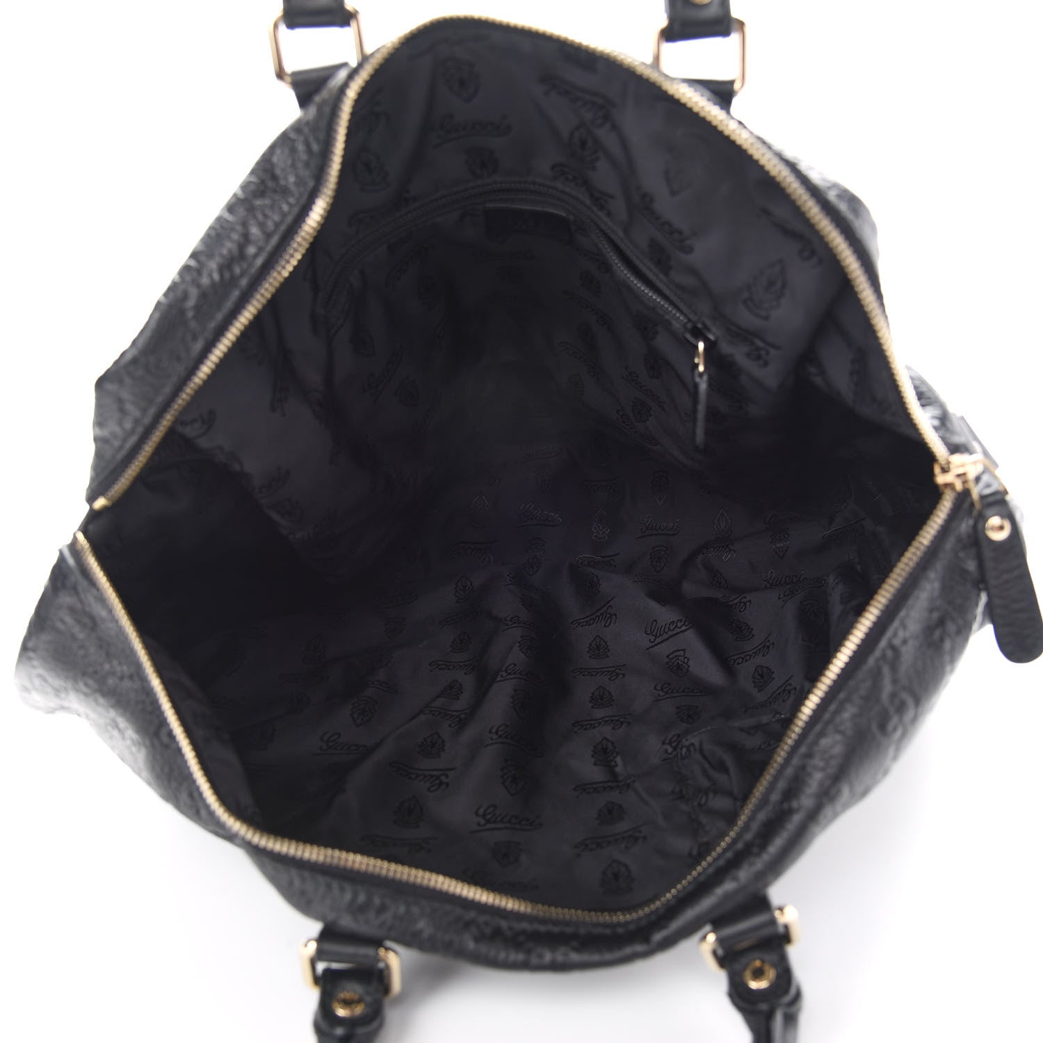 Gucci Guccissima Medium Carry On Duffle Black 4 of 9