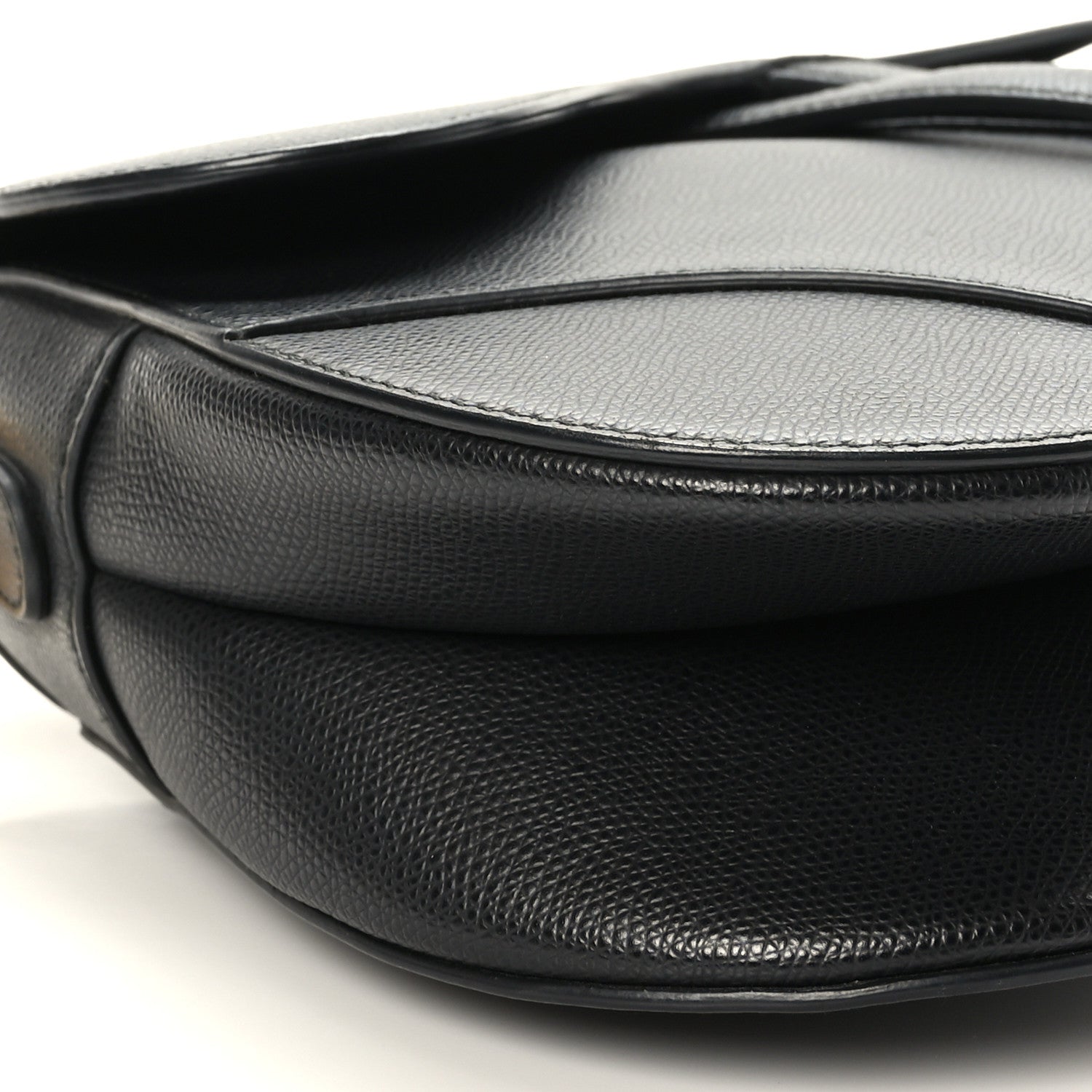 Christian Dior Grained Calfskin Saddle Bag Black 8 of 9
