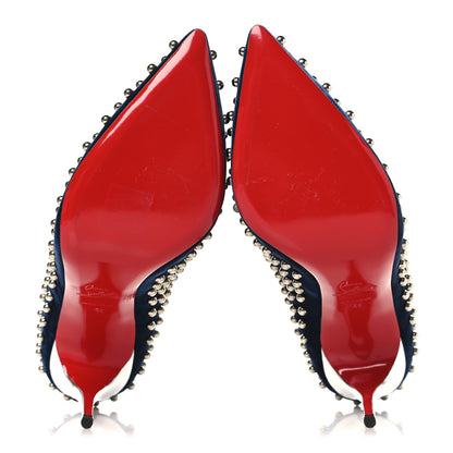 Christian Louboutin Velvet Specchio Billy Spikes Pumps 41 Silver Eclipse 6 of 8