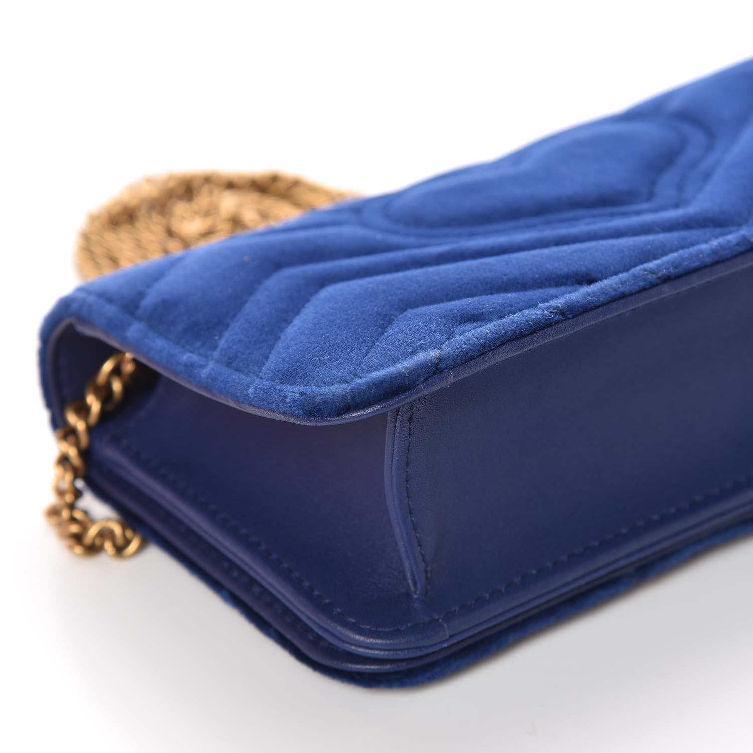Gucci Velvet Matelasse GG Marmont Mini Bag Cobalt Blue 11 of 11