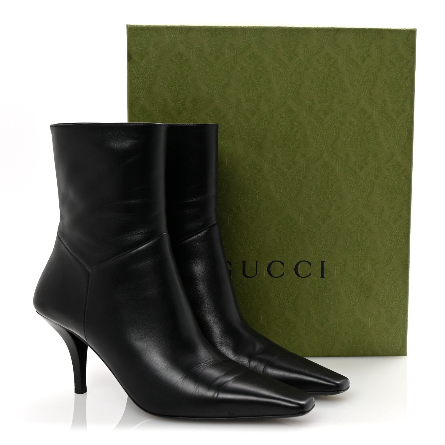 Gucci Nappa Square G Ankle Boots 40.5 Black 10 of 10
