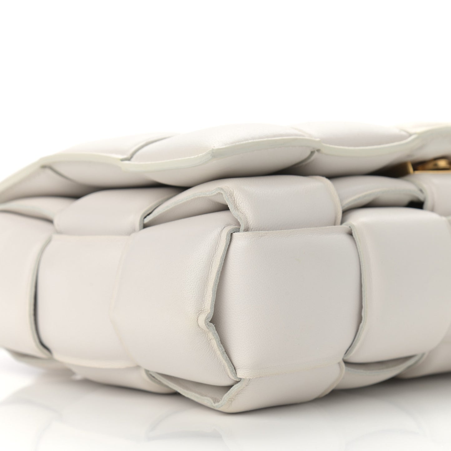 Nappa Maxi Intreccio Padded Cassette Crossbody Bag Chalk