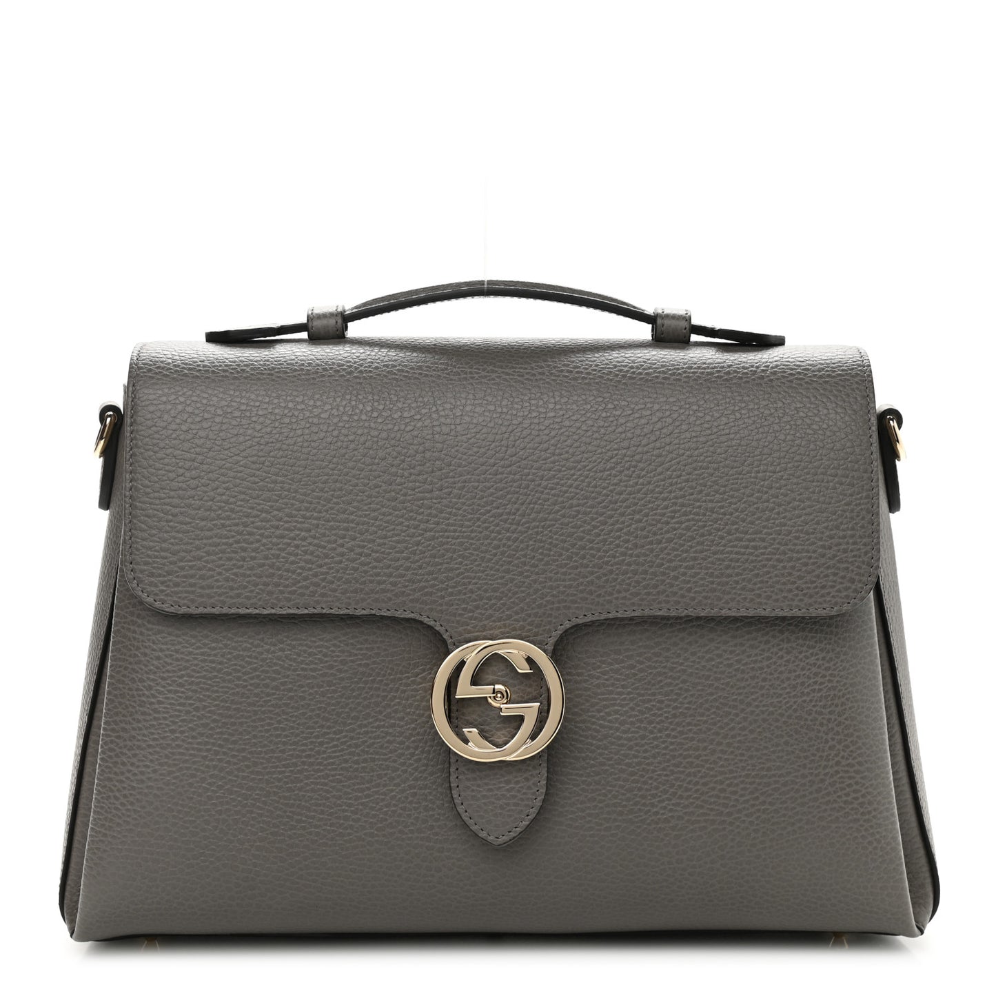 Dollar Calfskin Medium Interlocking G Top Handle Shoulder Bag Loess