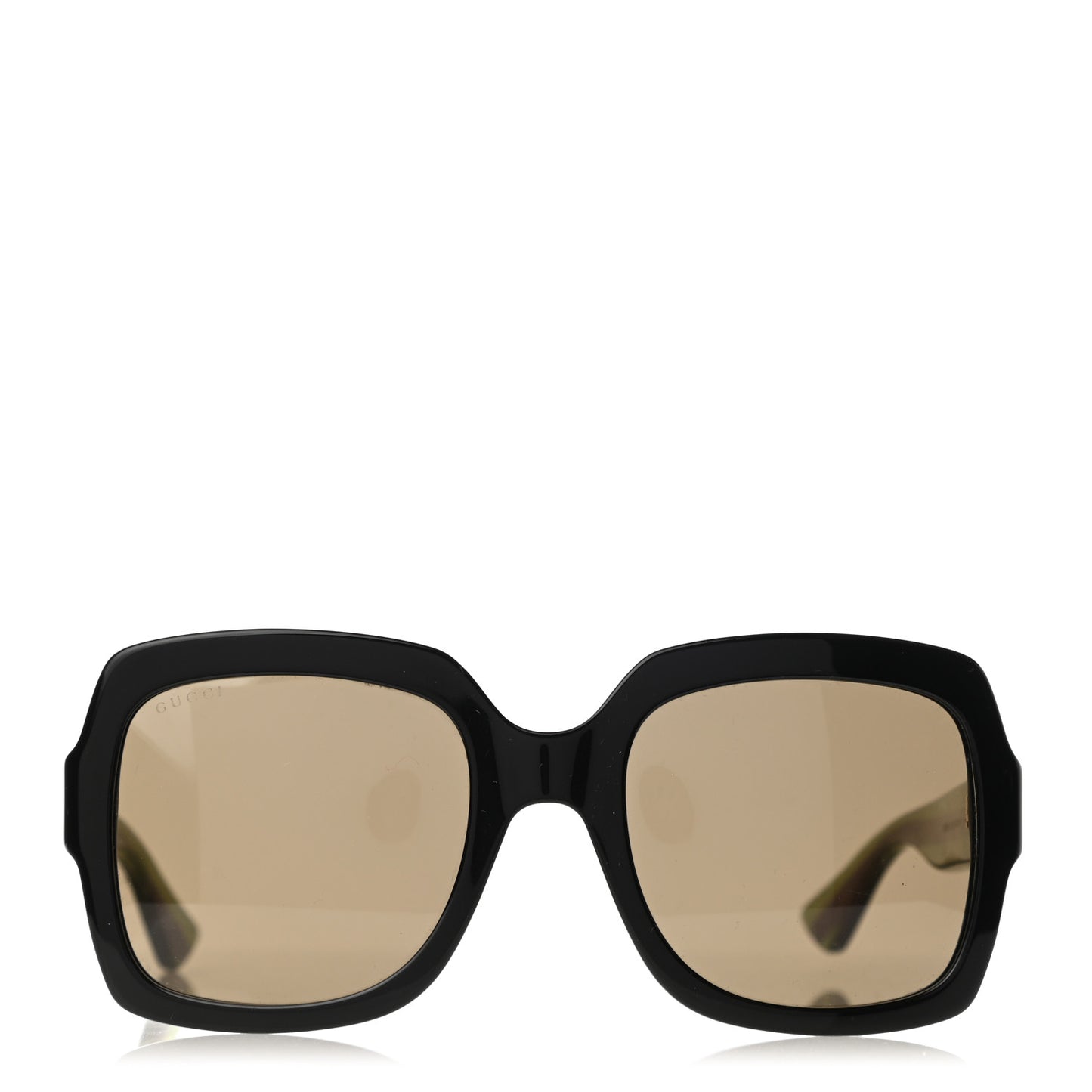 Acetate Square Frame Web Glitter Sunglasses GG0036S Black Green