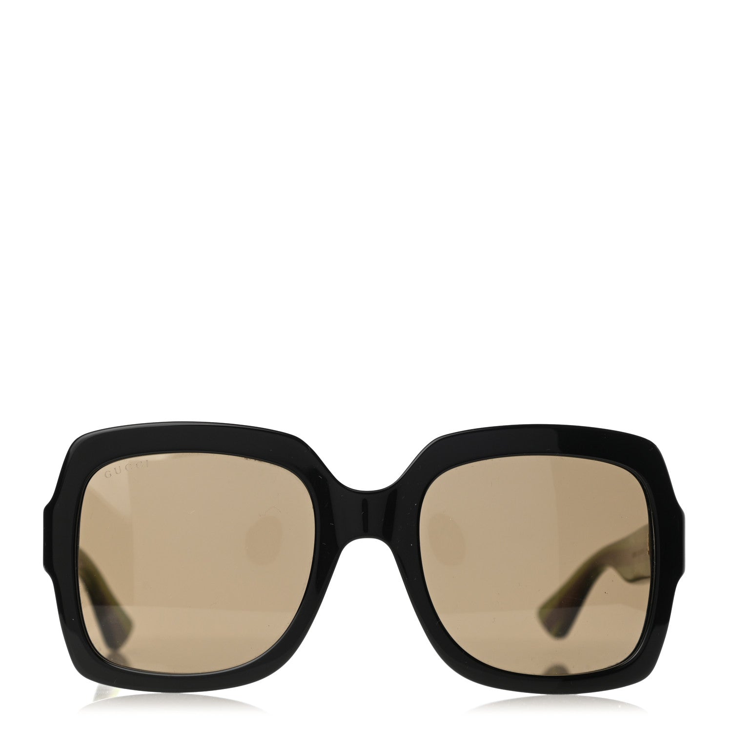 Gucci Acetate Square Frame Web Glitter Sunglasses GG0036S Black Green 3 of 7