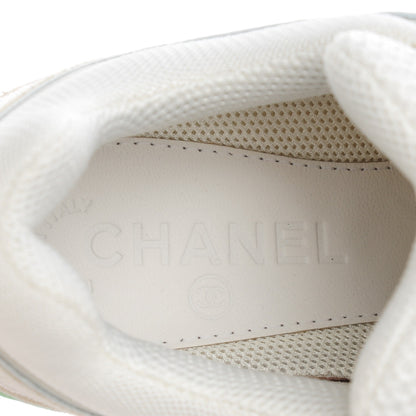 Chanel Suede Calfskin CC Sneakers 37 Pink Green 7 of 8