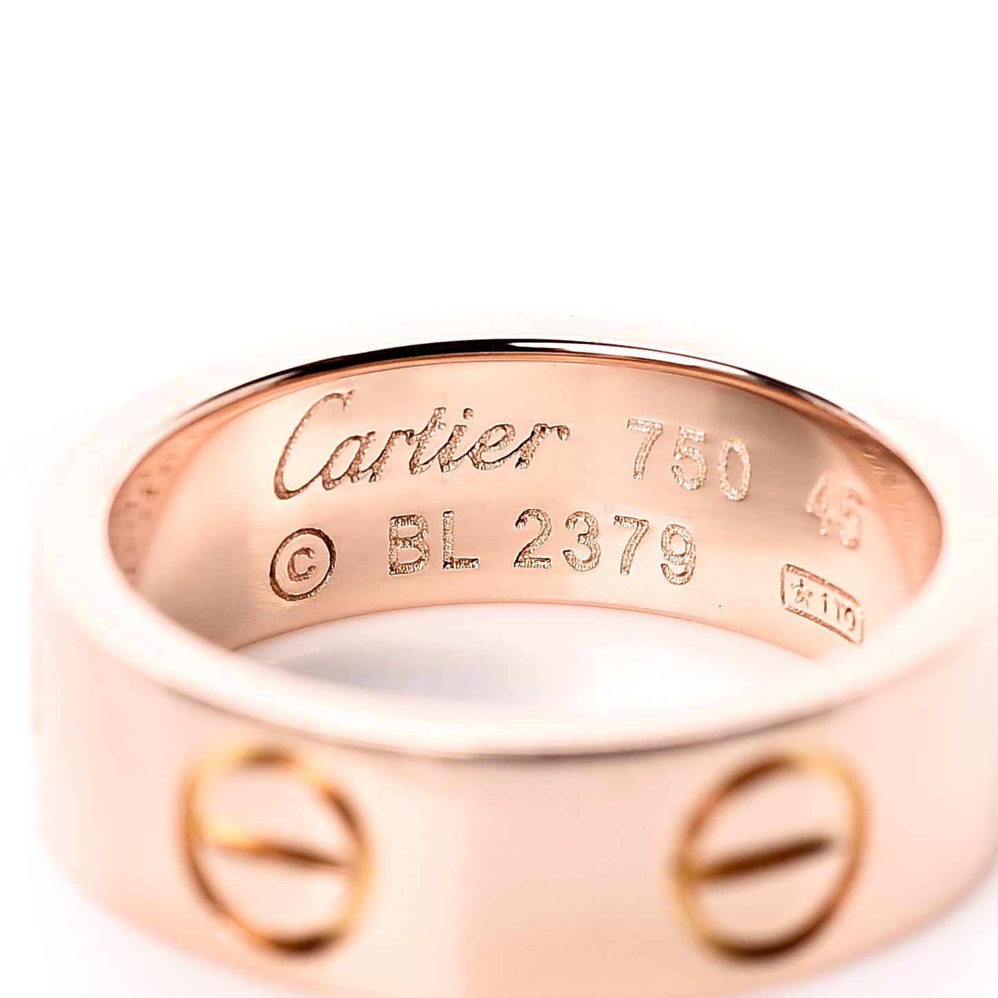 18K Pink Gold 5.5mm LOVE Ring 45 3.25