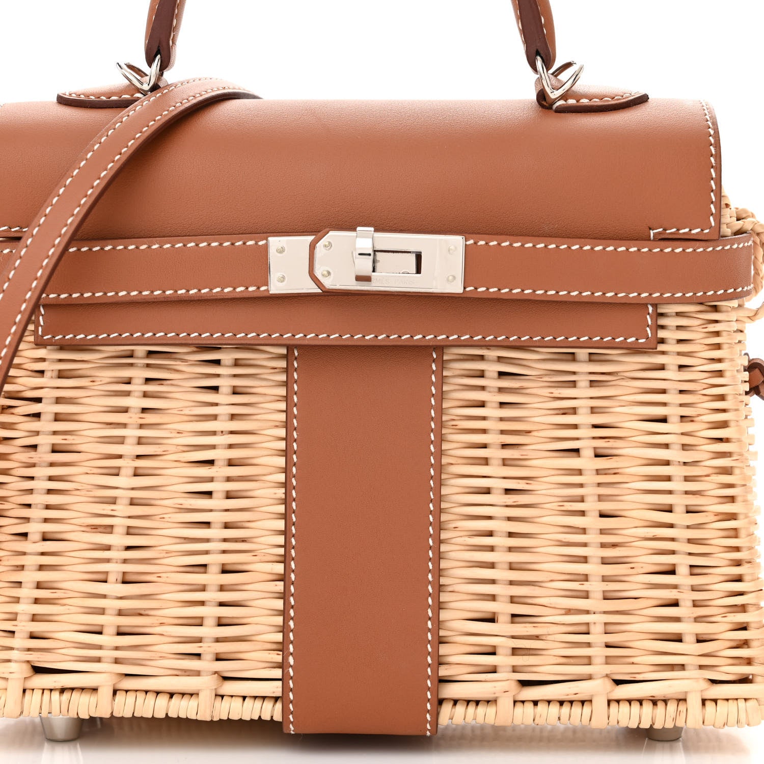 Hermes Wicker Swift Picnic Mini Kelly 20 Naturel Gold 9 of 12
