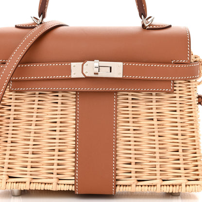 Hermes Wicker Swift Picnic Mini Kelly 20 Naturel Gold 9 of 12