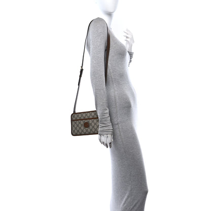 Gucci GG Supreme Monogram Azalea Calfskin Mini Retro Interlocking G Shoulder Bag Beige Ebony Brown Sugar 2 of 12