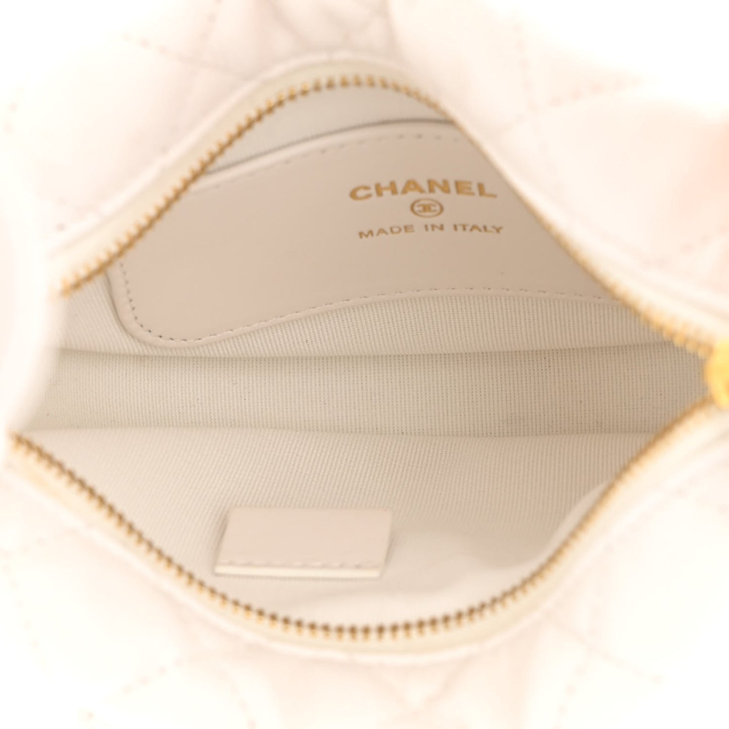 Caviar Quilted Polly Pocket Pouch Hobo White