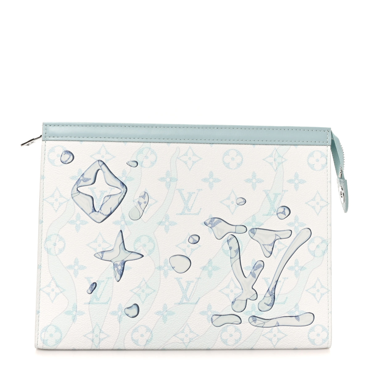 Louis Vuitton Monogram Aquagarden Pochette Voyage MM Crystal Blue 1 of 9