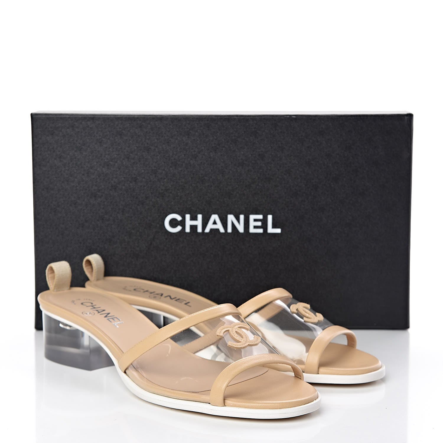 Chanel Lambskin PVC Mule 41.5 Transparent Beige 8 of 8