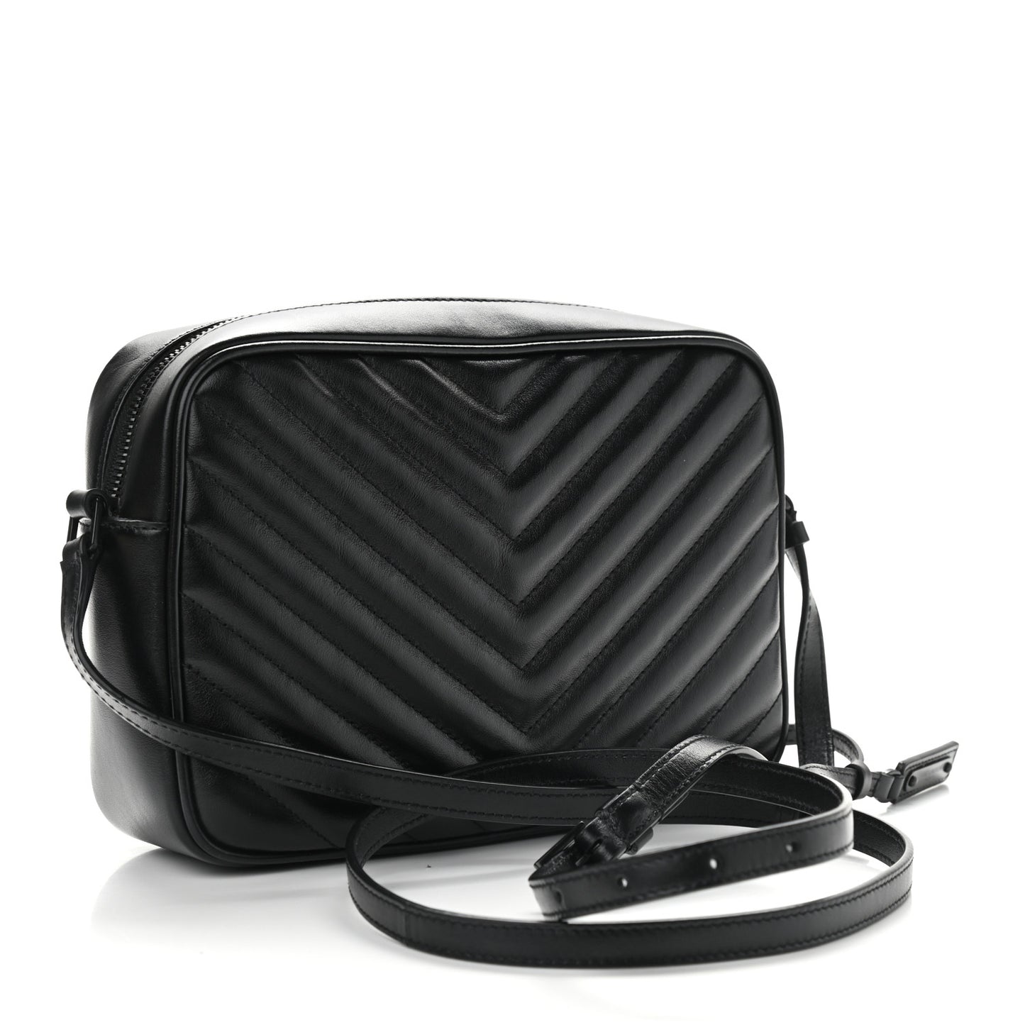 Calfskin Matelasse Monogram Lou Camera Bag Black