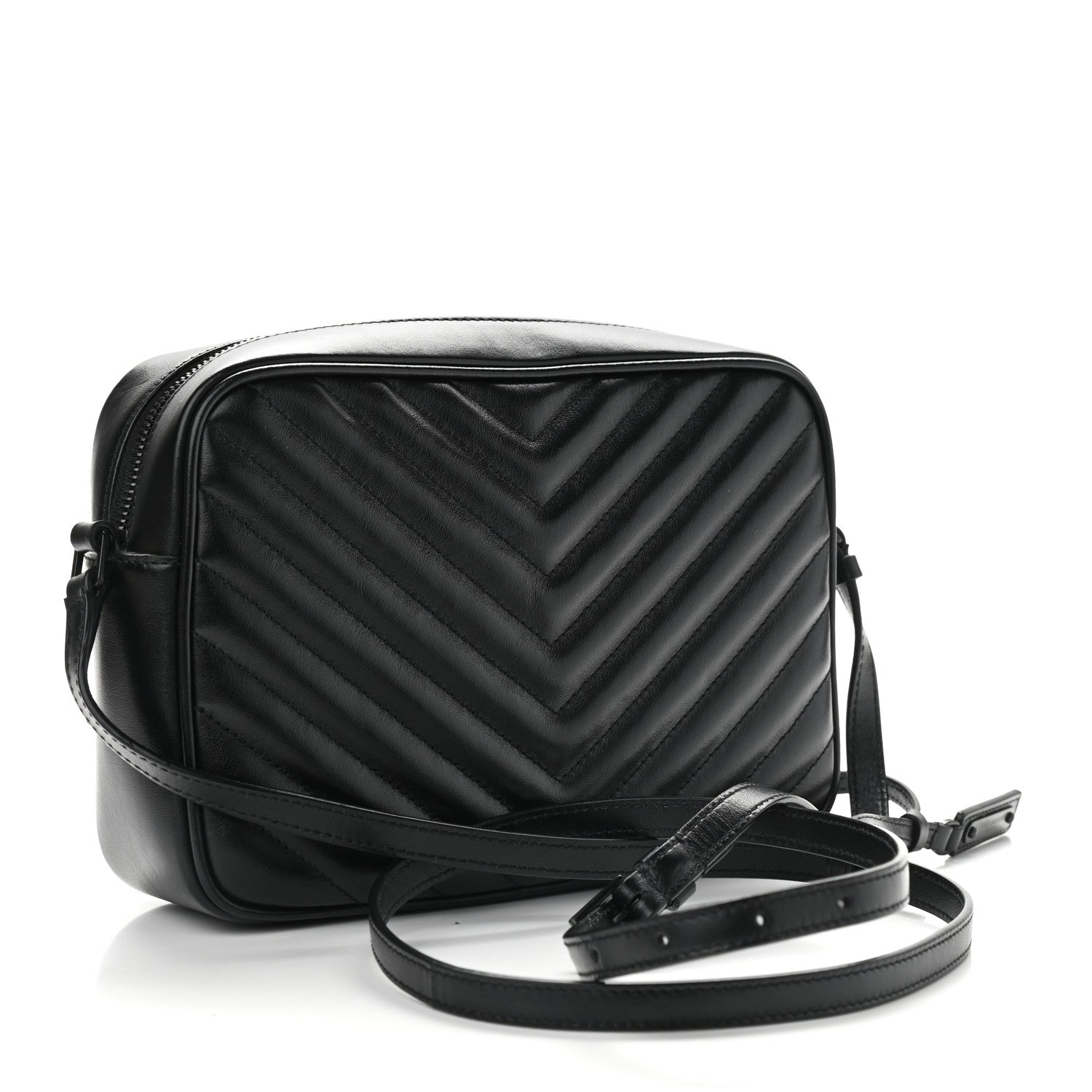 Saint Laurent Calfskin Matelasse Monogram Lou Camera Bag Black 3 of 9