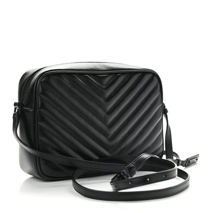 Saint Laurent Calfskin Matelasse Monogram Lou Camera Bag Black 3 of 9
