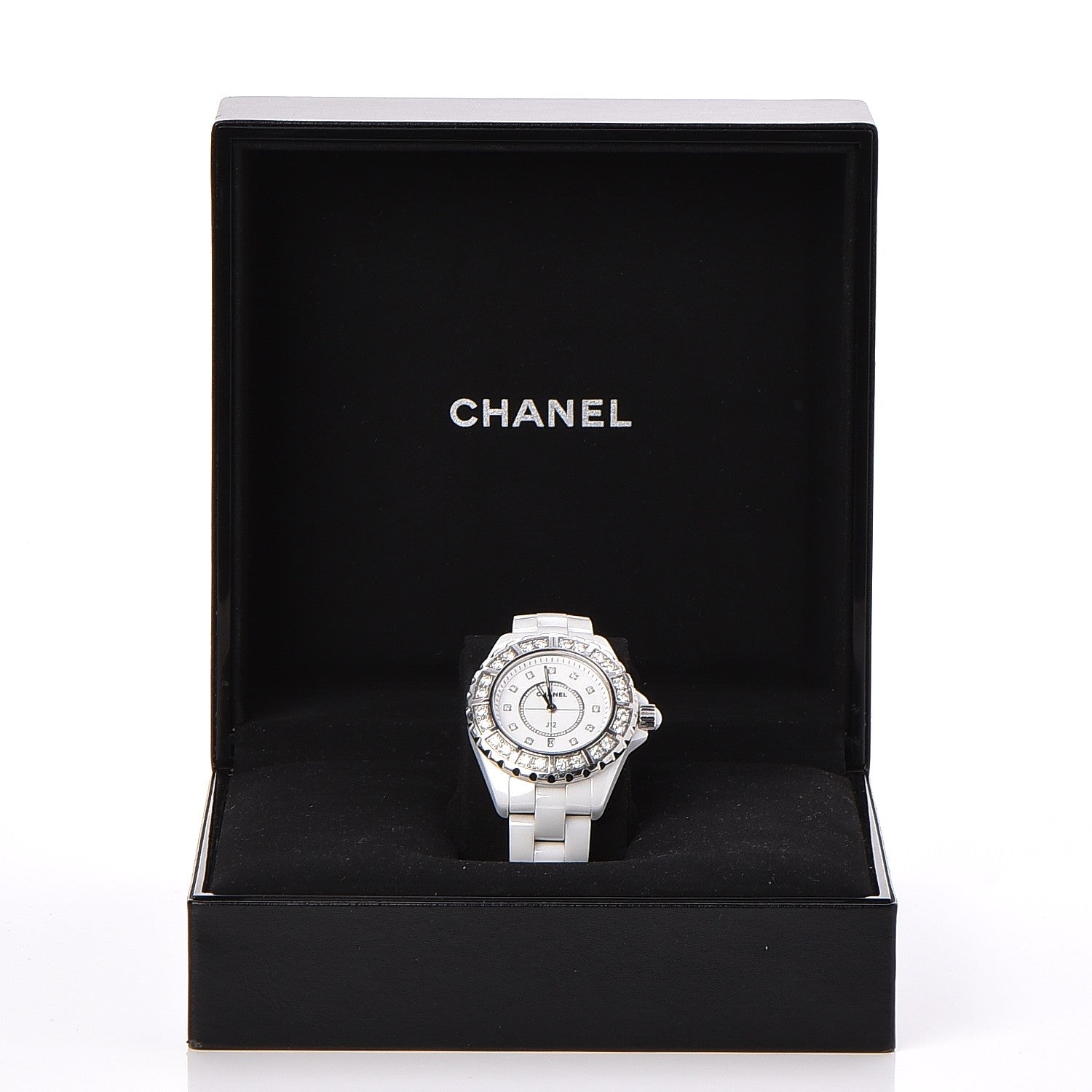 Chanel Stainless Steel Ceramic Diamond Bezel 33mm J12 Quartz Watch White 7 of 7