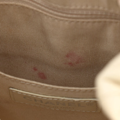 Chanel Caviar Flat Quilted CC Chain Bucket Drawstring Bag Light Beige 11 of 14