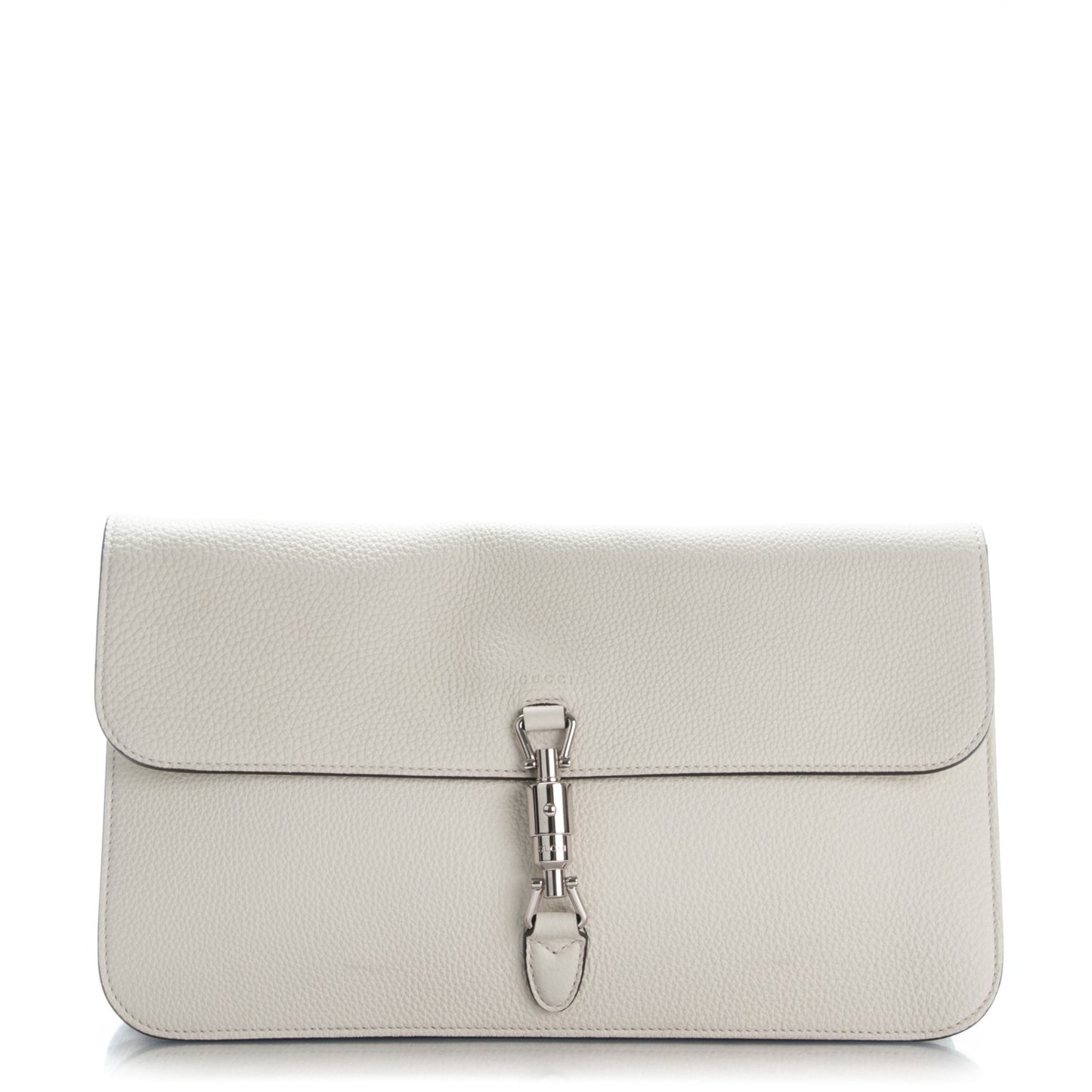 Soft Pebbled Calfskin Jackie Clutch Off White