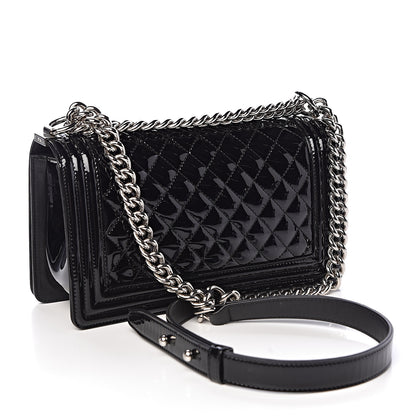 Chanel Patent Calfskin Quilted Medium Plexiglass Boy Flap Black 3 of 12