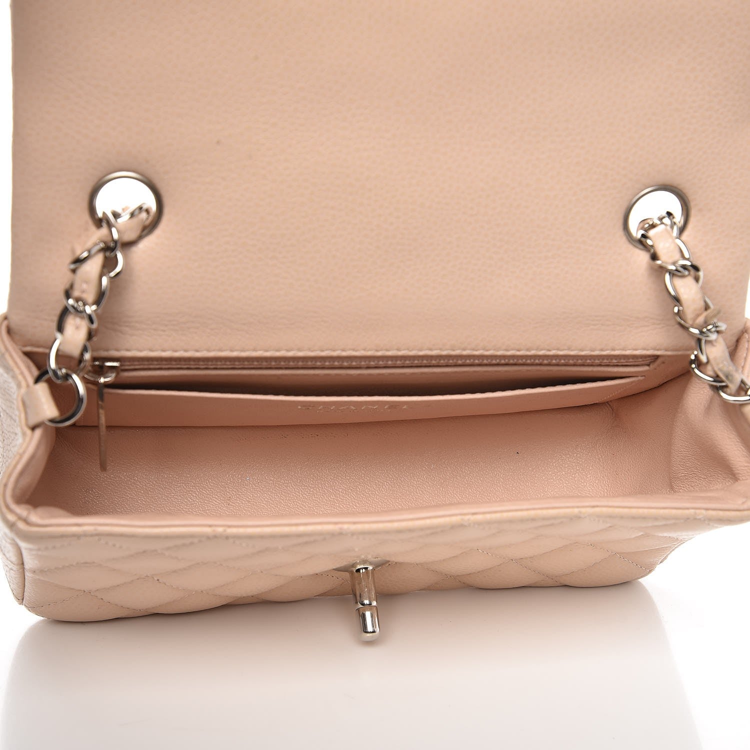 Chanel Caviar Quilted Mini Rectangular Flap Light Beige 5 of 12