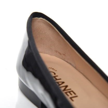 Chanel Patent CC Cap Toe Ballerina Flats 39.5 Black 8 of 8