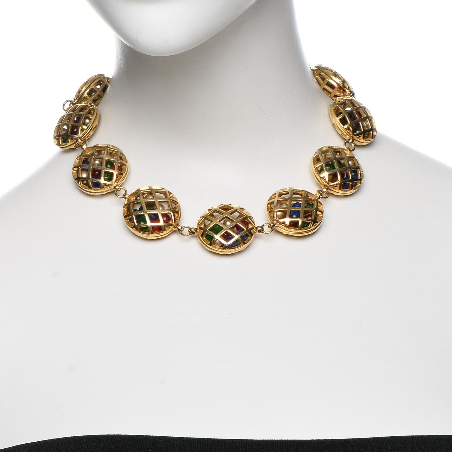 Gripoix Caged Necklace Gold