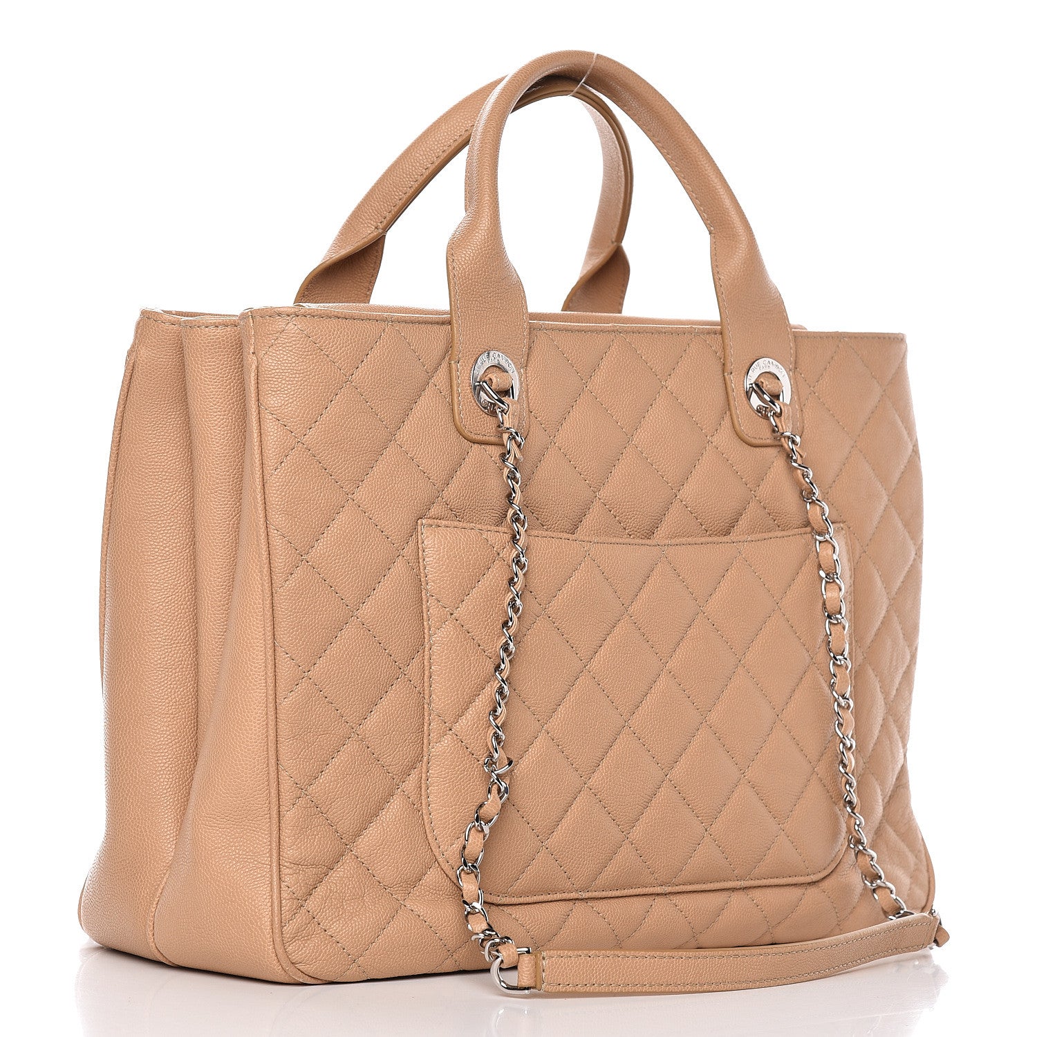 Chanel Caviar Quilted Large Urban Companion Top Handle Shopping Tote Beige 3 of 17